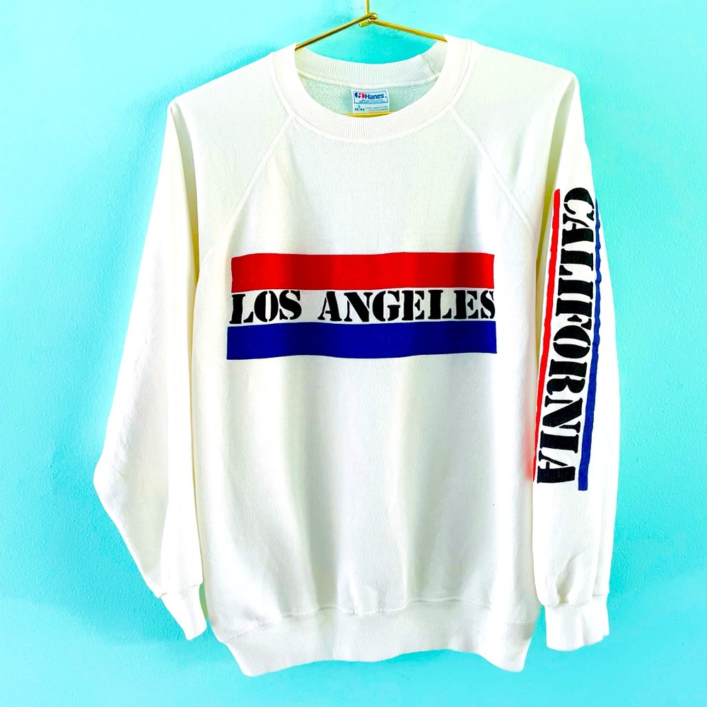 Vintage Los Angeles Crewneck Sweatshirt Pullover 80s VTG Hollywood streetwear L